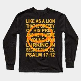 Orange Ichthys – Psalm 17:12 Long Sleeve T-Shirt